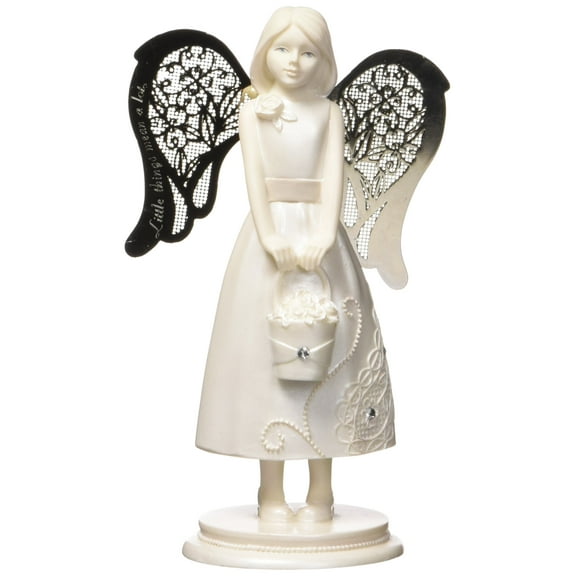 Little Things Mean A Lot Flower Girl Angel Figurine, 4-1/4-Inch Tall