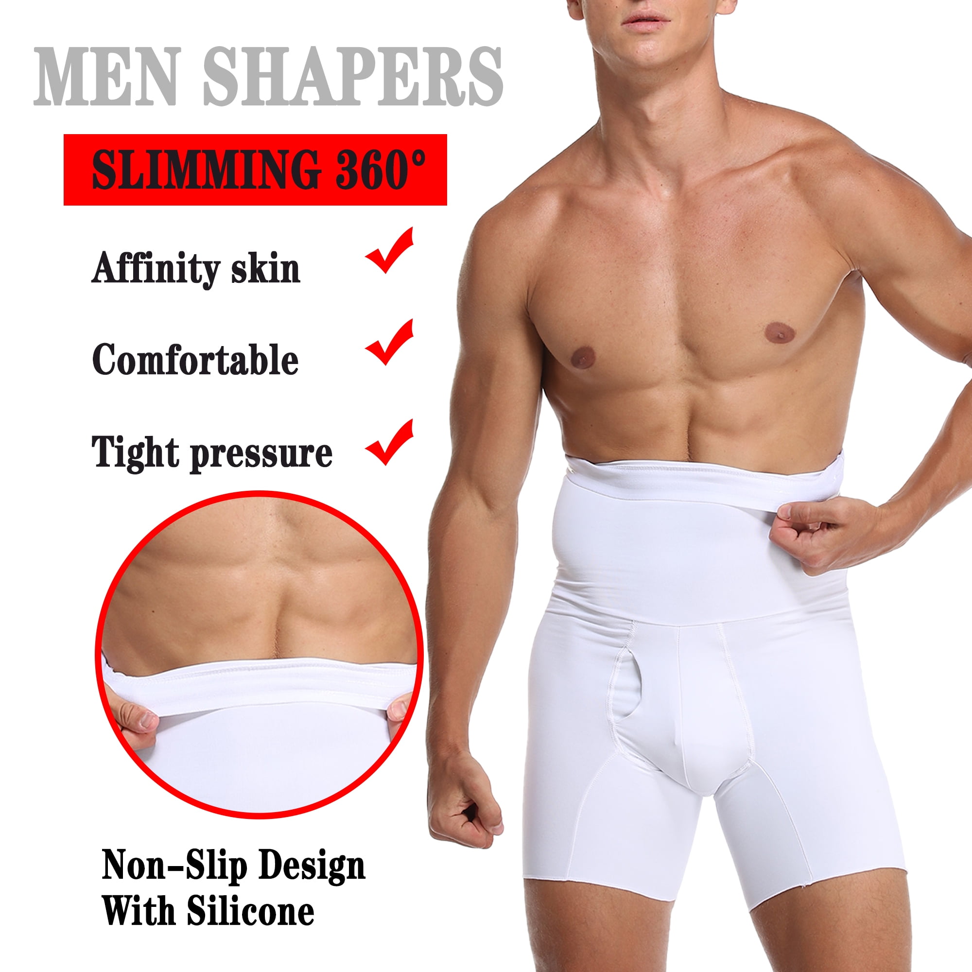 Lilvigor Men's Underwear Boxer Briefs Tummy Control Shorts High Waist  Slimming Body Shaper Compression Shapewear Seamless Belly Panties 