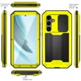 thumbnail image 2 of Dteck Metal Full Body Protection Case for Samsung Galaxy S25 Plus,Shockproof Aluminum Metal+Tempred Glass Screen Protector Heavy Duty Silicone Stand Case Slide Camera Protection Cover,Yellow, 2 of 7