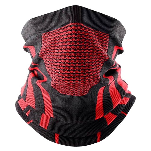 GDREDA Foulard de Cyclisme pour Visage et Cou pour Automne et Hiver Chaude Respirante Sans Couture Idéale pour Randonnée Course Oreilles et Cou Rouge, Taille Unique