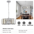 thumbnail image 5 of Jopath 17" Modern Crystal Drum Pendant Chandelier with Chrome Finish – Hanging Pendant Light Fixture for Living Room, Bedroom, or Dining Area (Bulb Not Included), 5 of 8