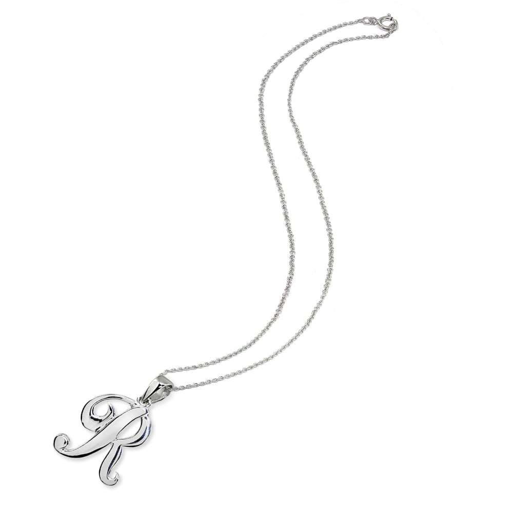 R Letter Initial Alphabet Name Personalized 925 Sterling Silver Pendant Necklace