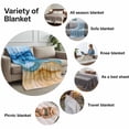 thumbnail image 6 of Flannel Fleece Throw Blanket Beach Abstract Waves Blue Gradient Lightweight Soft Plush Blankets,Summer Coastal Nautical Cozy Warm Throw Blanket for Couch Sofa Bed Car Office All Season Use 40x50in, 6 of 9