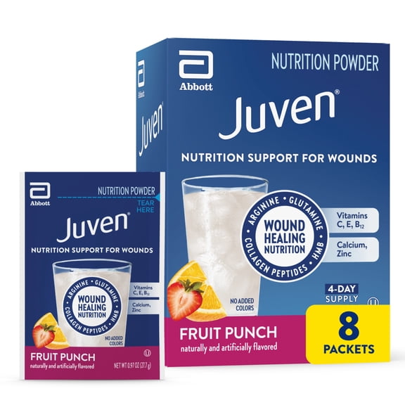 Juven Therapeutic Nutrition Drink Powder, Fruit Punch, 8 Packets