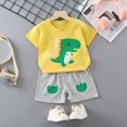 thumbnail image 2 of TOWED22 Toddler Baby Boy Summer Clothes Set Boys Summer Outfits Short Sleeve Dinosaur T-Shirt & Shorts Set 2Pcs(Green,12-18 M), 2 of 4
