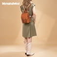 thumbnail image 6 of Montana West Small Backpack for Women Vegan Leather Mini Backpack Purse for Women Colorblock Backpack Cute Convertible Shoulder Bag, Brown, 6 of 7