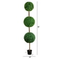 thumbnail image 2 of Nearly Natural 8ft. UV Resistant Artificial Triple Ball Boxwood Topiary Tree (Indoor/Outdoor), 2 of 9