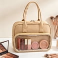 thumbnail image 2 of Tdxkok Large Capacity Travel Wash Bag Cosmetic Organizer Portable Toiletry Bag for Business Trips 11.02*7.87*5.12IN Khaki, 2 of 9