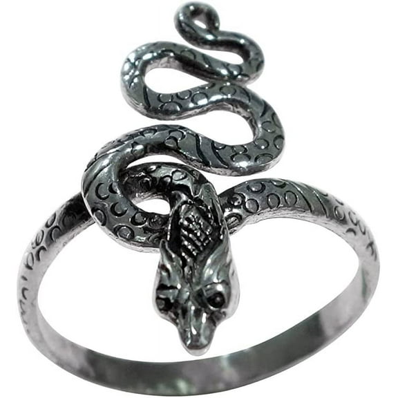 Real 925 Sterling Silver Finger Ring for Men Women, Snake Design Genuine Handmade Fashion Jewelry for Gifts, Ethnic Designer Finger Rings, Size 8