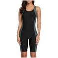thumbnail image 1 of YFELWZ Womens Plus Size Conservative Color Matching Sports Swimsuit With Extended Four Corner Sports Jumpsuit Grey XL, 1 of 4