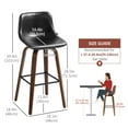 thumbnail image 3 of HOMCOM Bar Stools Set of 2, PU Leather Upholstered Bar Chairs, 3 of 10