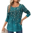thumbnail image 5 of LEKWK Long Sleeve Shirts for Women V Neck Button Down Plaid Tops Dressy Casual Tunic Blouses Trendy Loose Fit T Shirt Going Out Outfits Streetwear, 5 of 7