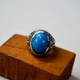 thumbnail image 4 of Handmade Turquoise Ottoman Ring: 925 Sterling Silver Vintage Statement, 4 of 7