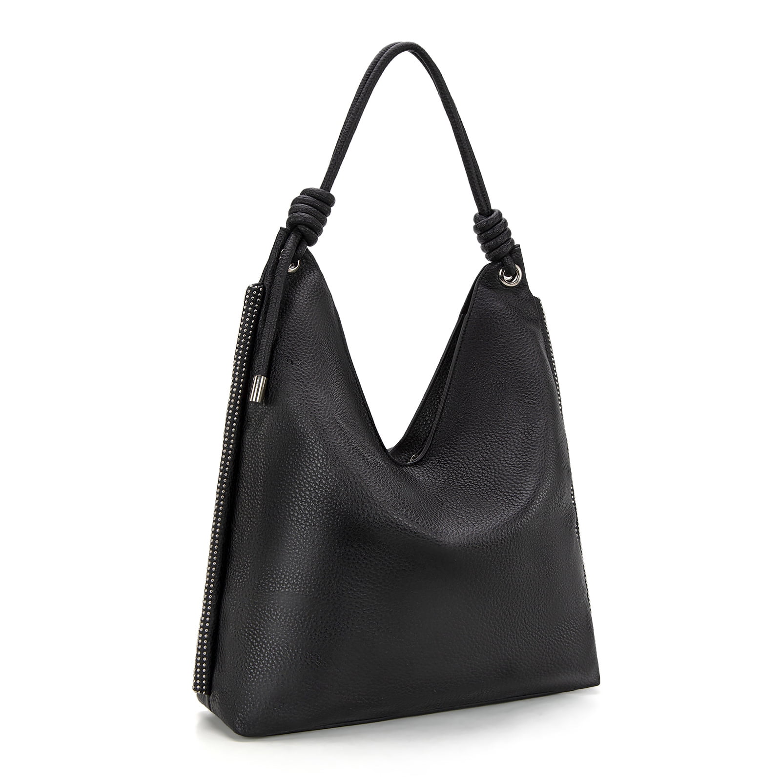 Montana West Hobo Bags for Women Soft Slouchy Top Handle Shoulder Purses Handbag with Knot Strap, Black