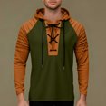 thumbnail image 2 of Pantalones Cortos de Cordón para Hombre Verano Primavera Color Bloqueado Moda Deportes Casuales Sudadera para Hombre Sudadera con Capucha Cuello Abierto Ajuste Suelto, 2 of 9