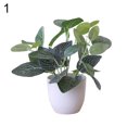 thumbnail image 2 of Sunjoy Tech Plant Potted Plant, Mini Artificial Plants Foliage Leaves in Pots, Green Faux Potted Plants for Office Table Bathroom Greenery Room Home Decor, 2 of 8