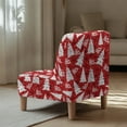 thumbnail image 4 of ZIATUBLES Armless Chair Cover Stretch Non-Slip Accent Chair Slipcover Soft Spandex Couch Cover Machine Washable Chair Decor Protector Cover for Living Dining Room, Ho Christmas Tree Red, 4 of 7
