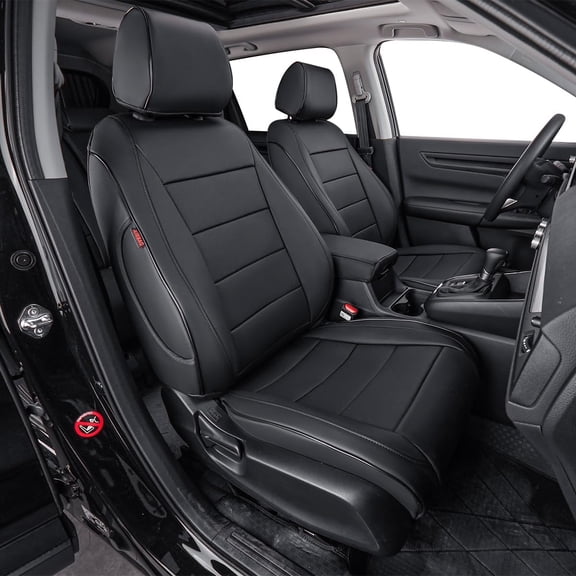 EKR CRV Seat Covers Custom Fit for Honda CR-V 2023 2024 2025 2026 Leather Car Seat Saver Full Set for Trucks SUV,Waterproof Car Seat Cushion,Faux Leather(M456 Black)