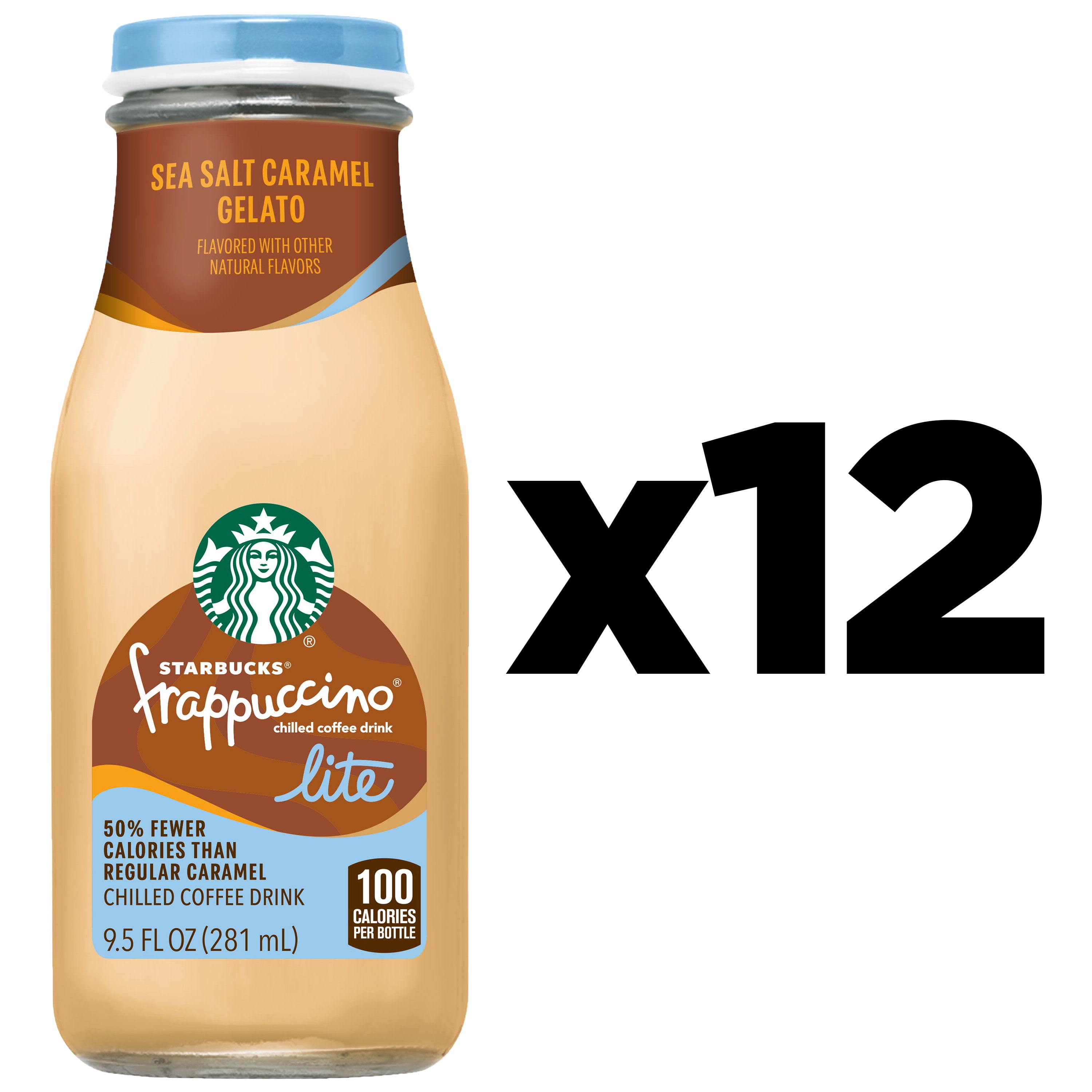 Starbucks Frappuccino Lite Sea Salt Caramel Gelato, 12 pack 9.5 fl oz bottles