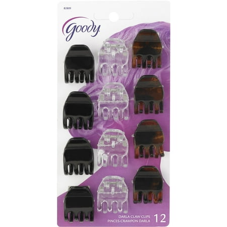 Small Crystal Butterfly Claw Clip - Goody Claw Clip, Small 12 ea (Pack of 3)