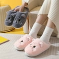 thumbnail image 6 of Cathalem Slippers for Women Open Toe Cute Animal Slippers For Womens Mens Indoor Soft Cozy Cotton Warm Winter Home Slippers Funny Preppy Bedroom Shoe For Women Men (Pink,9.5), 6 of 6