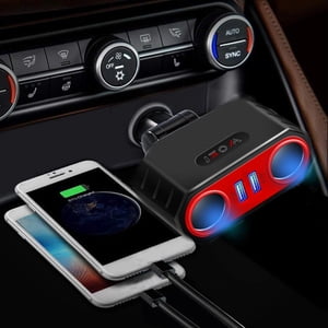 EGNMCR Accessoires de voiture Cigarettes montées sur la voiture Adaptateur plus léger, 24V/ 12V Adaptateur de Splitter de voiture pour tous les appareils de voiture, une à deux voiture multifonction chargeur de téléphone mobile