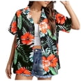 thumbnail image 2 of Women's Dressy Business Shirts Short Sleeve Collared Floral Print Casual Fashion Spring Tops Work Button Down Blouses, 2 of 6