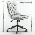 thumbnail image 5 of Modern Accent Chair, SYNGAR Velvet Velvet Vanity Chair, Swivel Office Chair with Height Adjustable, Button-tufted Upholstered Task Chair with Ergonomic Backrest, for Home, Office, Study, Beige, D5790, 5 of 10