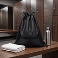 thumbnail image 3 of Drawstring Backpack With Front Zipper Pocket, Large Capacity Oxford Cloth Sports Sack Bag for Gym, Basketball, Travel, Outdoor Carry, 3 of 6