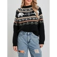 thumbnail image 4 of FAROOT Chandail en Tricot pour Femmes Manches Longues Col Rond Éléphant Chandail Chaud pour Automne Hiver, 4 of 9