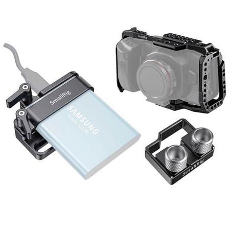 UPC: 0192223144989 | HDMI and USB Type-C Cable Clamp for BMPCC 4K and 6K New Version Cages – Bundle With Samsung T5 SSD Mount for BMPCC 4K/6K  Z CAM E2 Cages  Full Cage for Blackmagic Design Pocket Cinema Camera