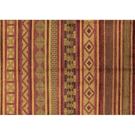 Ahgly Company Indoor Rectangle Oriental Brown Industrial Area Rugs, 7' x 10'