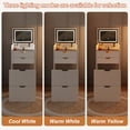 thumbnail image 3 of Leumius 3-in-1 Vanity Desk with Lights & Mirror,Small Makeup Vanity Set with 3 Lighting Modes & Hidden Storage Stool,Multifunctional Dressing Table Set for Small Space,Bedroom,White, 3 of 6