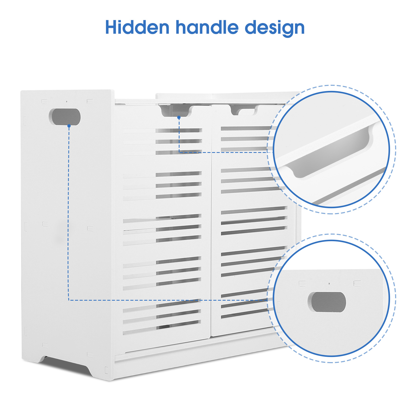 Freestanding Bathroom Vanity Under Sink Pedestal, Basin Sink Storage Cabinet with Double-sided Floor Storage Shelf(Not Include Basin Sink), White