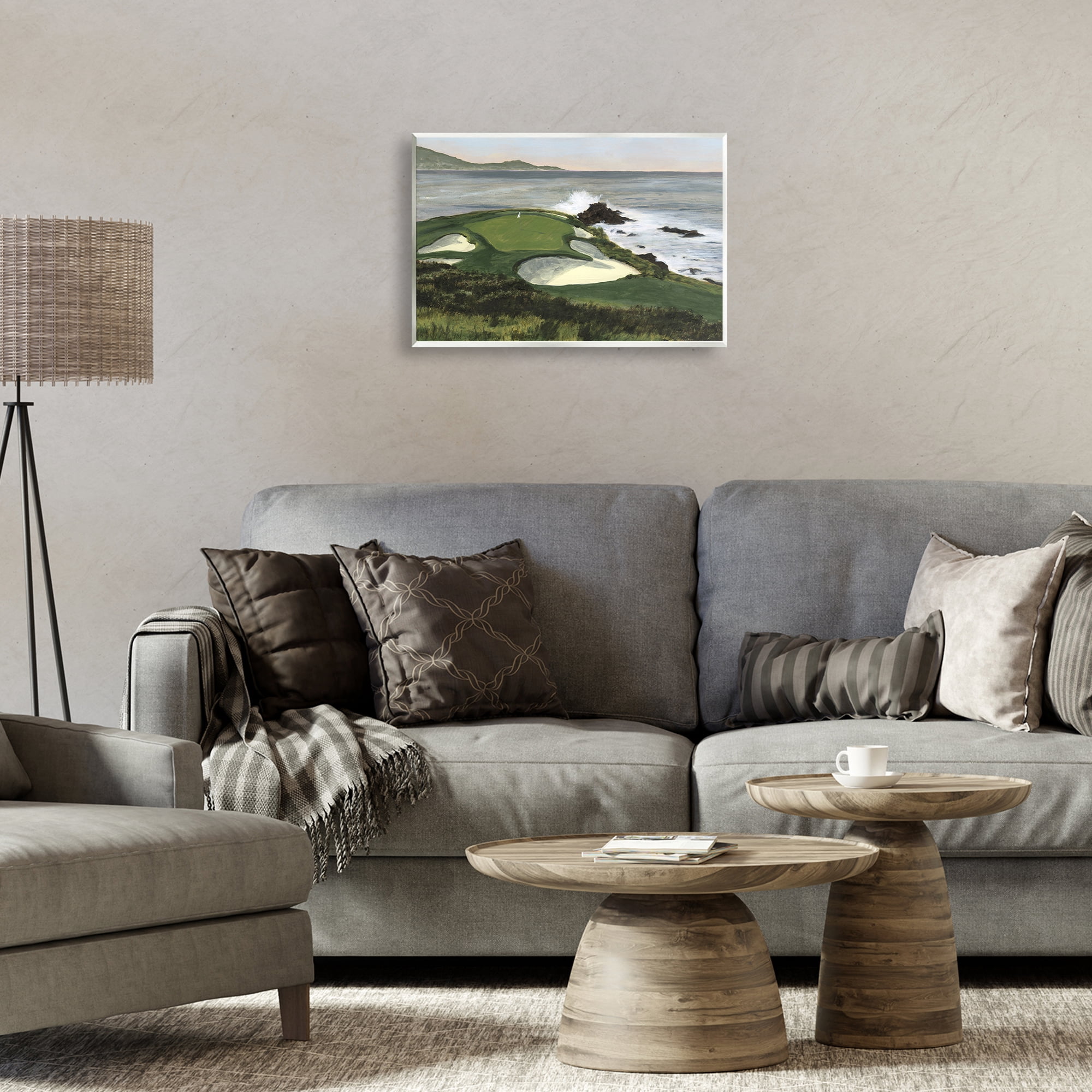 Stupell Industries Coastal Golf Course Landscape Painting Unframed Art Print Wall Art, 19 x 13
