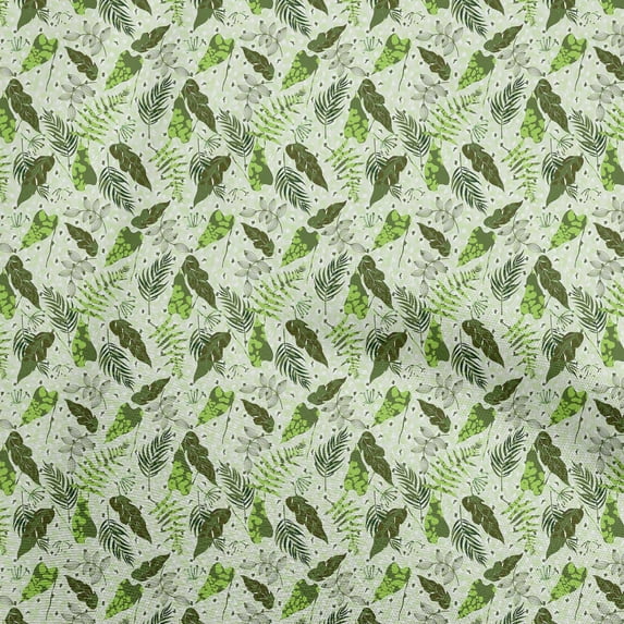 oneOone Viscose Chiffon Green Fabric Tropical Leaf Sewing Fabric By The Yard Printed Diy Clothing Sewing Supplies 42 Inch Wide