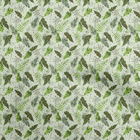 oneOone Viscose Chiffon Green Fabric Tropical Leaf Sewing Fabric By The Yard Printed Diy Clothing Sewing Supplies 42 Inch Wide