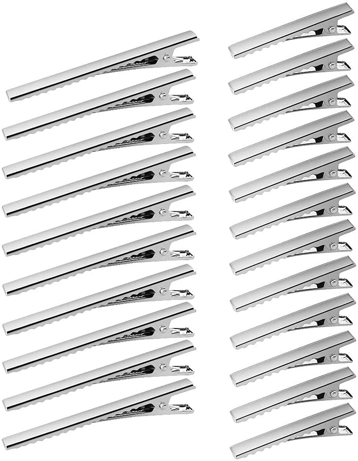 100 Pcs Silver Alligator Hair Clips, 3 Inch and 1.6 in Metal DIY Accessories Hairpins for Hair Care, 2 Sizes