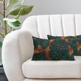 thumbnail image 5 of Teal Green Leaf Lumbar Pillow Covers 12X20 Inch Summer Tropical Monstera Leaves Plant Decorative Pillow Cases Set of 2 Botanical Cotton Linen Throw Pillows Modern Home Decor For Sofa Couch Outdoor, 5 of 6