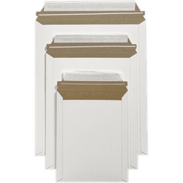 LUXPaper 7 x 9 Cardboard Mailers, White, 50/Pack