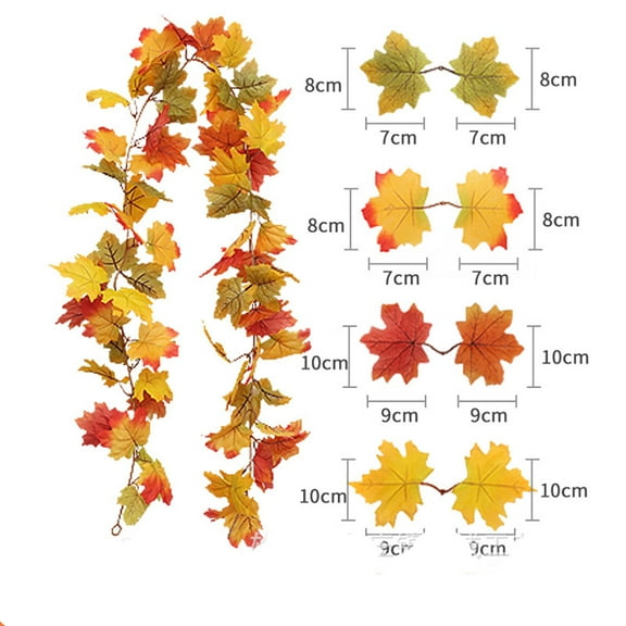Falleo Clearance Fall Decor Festival Simulation Maple Leaf Rattan Decoration Christmas Party Wall Hanging Maple Leaf Rattan