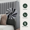 thumbnail image 3 of Amolife Full Size Velvet Upholstered Bed with Wingback Headboard, Light Grey, 3 of 9