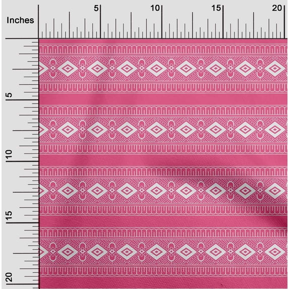 oneOone Silk Tabby Fabric Geometric Block Printed Fabric 1 Yard 42 Inch Wide