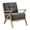 Dark Gray, variant on Accent Chair In Gray, Solid Rubberwood, Antique Finish, 13.75" Package Height, 26.26lb Weight Modern Chair, 22.5" Seat Width