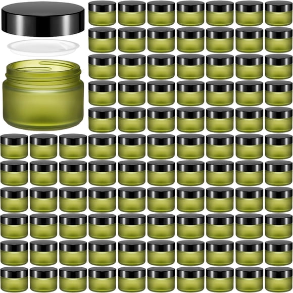 Frascos de vidrio Domensi de 30 ml con tapas, 100 unidades, para cosméticos, 1 onza