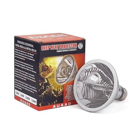 100W Deep Heat Projector Lamp for Reptiles - Infrared A & B Bulb with Reflector - Basking Heat Light for Bearded Dragons, Turtles, Snakes, Lizards & Amphibians