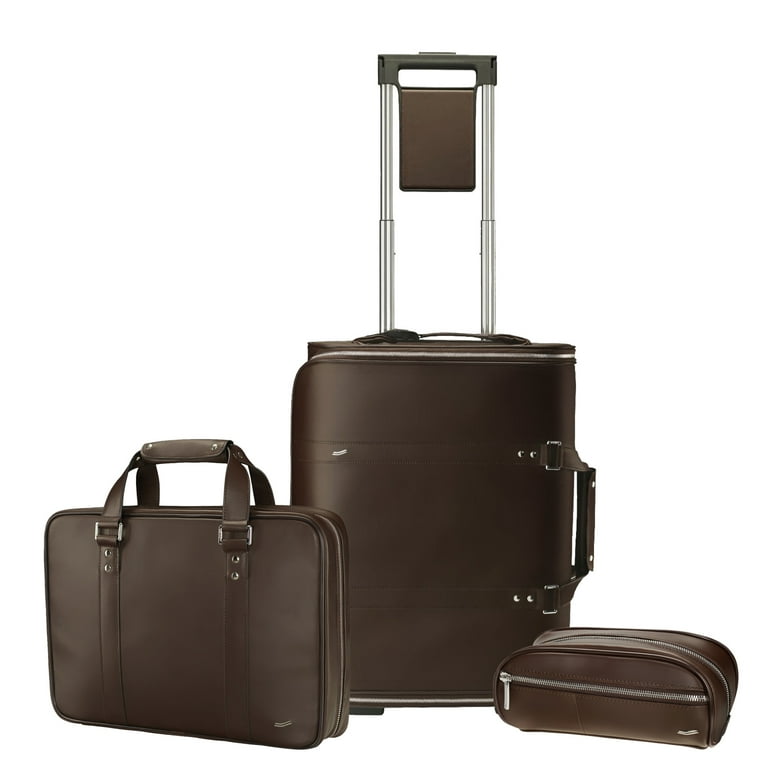 Vocier 3 Piece Travel Set Zero Crease Luggage System Leather Briefcase Dopp Kit Walmart