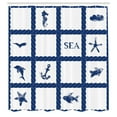 thumbnail image 3 of Ambesonne Ocean Shower Curtain, Starfish Anchor Sealife, 69"Wx75"L, Navy Blue and White, 3 of 5