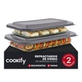 thumbnail image 1 of Set Refractario de Vidrio Recipientes Herméticos Cookify (2 Refractarios con Tapa), 1 of 6