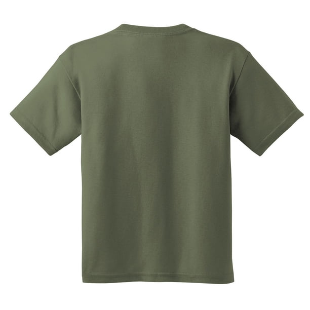 Gildan - Camiseta básica de manga corta Unisex con algodón grueso Niños Niñas - Verano/Calor (Paquete de 2) (Carne)